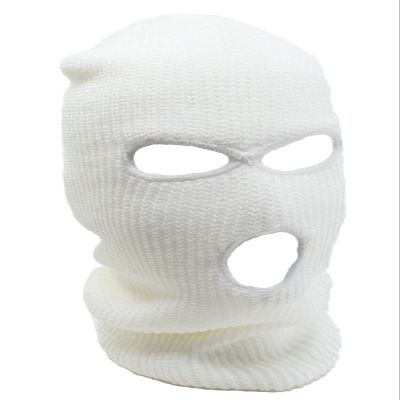 Ski Mask Knit Three Hole Mask Full Face Cover Knitted Balaclavas Warm Hat Adult Winter Hats (White, 1)