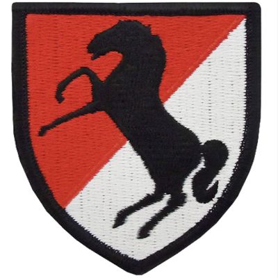11th Armored Cavalry Regiment Full Color Patch with Hook Fastener (Military Issued)-Veteran Owned Business