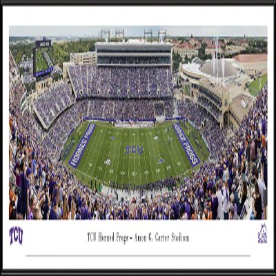 TCU Horned Frogs Football - 40.25x13.75-inch Standard Framed Print by Blakeway Panoramas