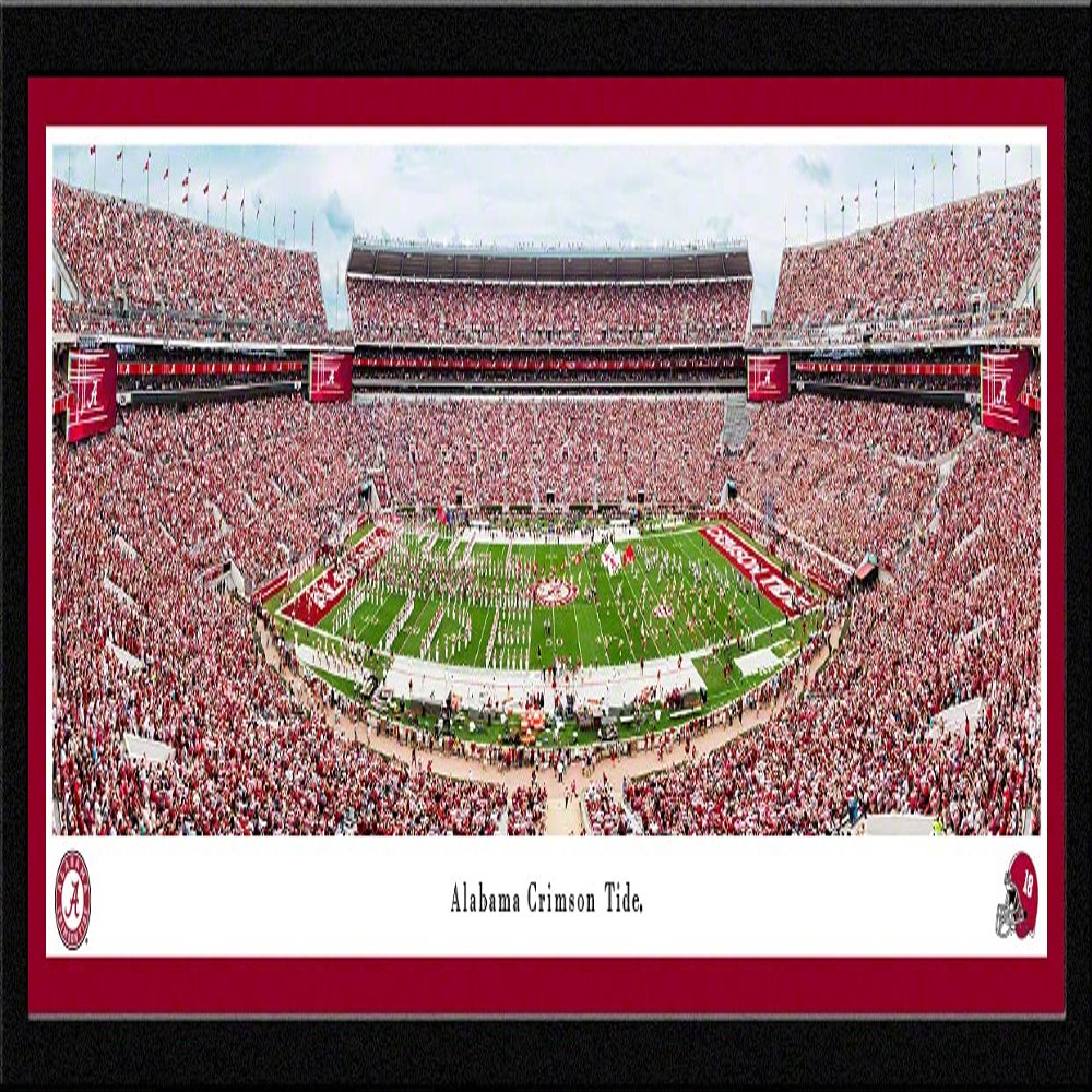 Alabama Crimson Tide Football - 42x15.5-inch Single Mat, Select Framed Picture by Blakeway Panoramas