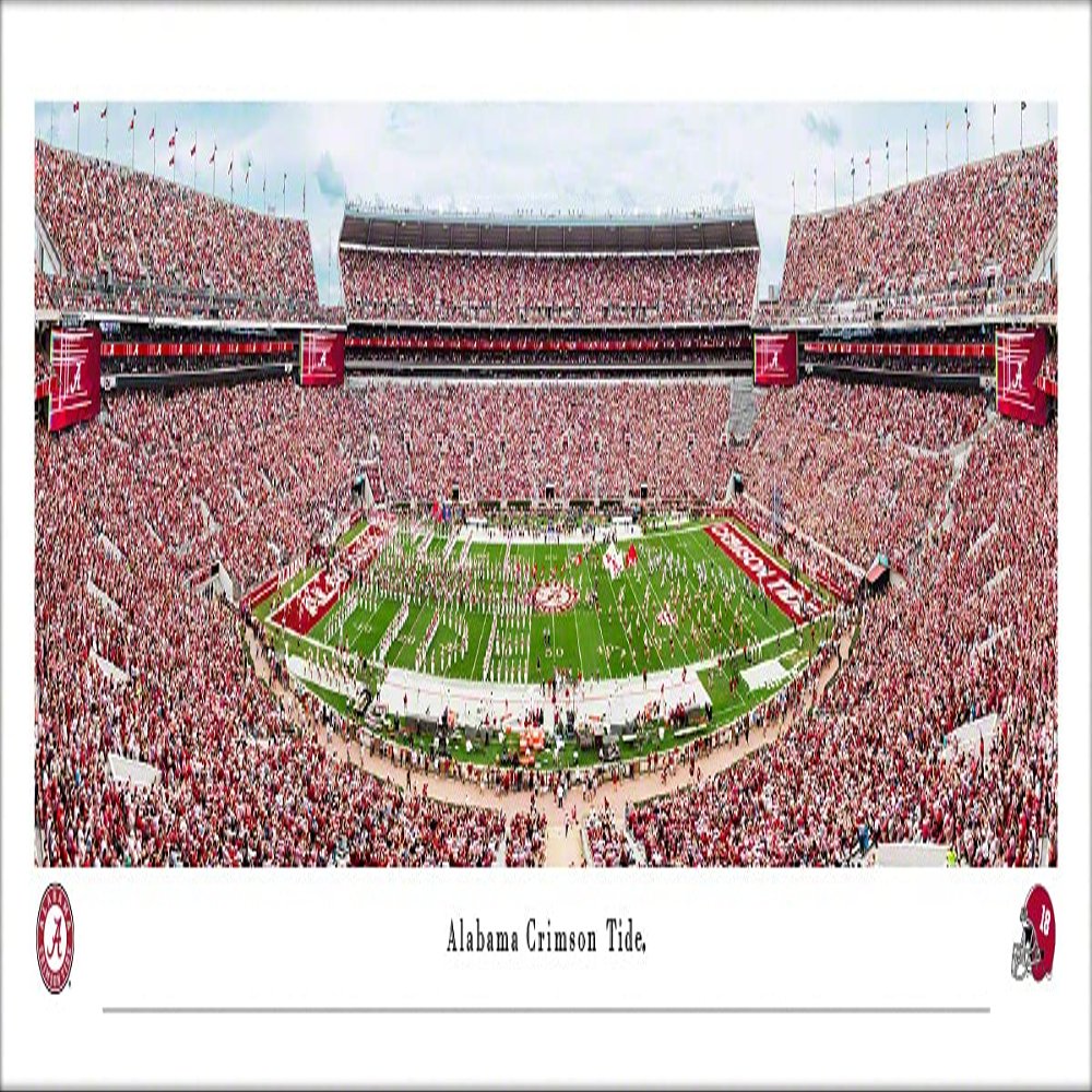 Alabama Crimson Tide Football - Unframed 40 x 13.5 Poster by Blakeway Panoramas