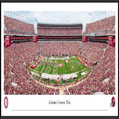 Alabama Crimson Tide Football - 40.25x13.75-inch Standard Framed Print by Blakeway Panoramas