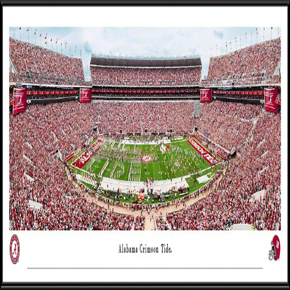 Alabama Crimson Tide Football - 40.25x13.75-inch Standard Framed Print by Blakeway Panoramas