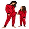 Prestigez Holiday Women, Girl or Toddler Mommy and Me Matching Onesie Pajama Costume, Cheetah, Cat, and Ladybug, Red - Ladybug, Size Small view 2