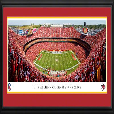 Kansas City Chiefs - 44x18-inch Double Mat, Deluxe Framed Picture by Blakeway Panoramas