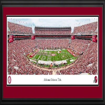 Alabama Crimson Tide Football - 44x18-inch Double Mat, Deluxe Framed Picture by Blakeway Panoramas