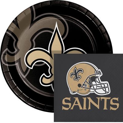 Trendware New Orleans Saints Paper Plate and Napkin Party Kit, Serves 16