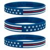 Sainstone Power of Faith Silicone Bracelets with American Flag Blue, Rubber Thin Red Line Wristbands Band Gifts for Men Women, Teens for American Patriots, Army and Sport Fans (Standard 8") view 1