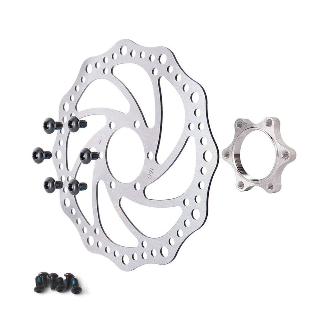 LvTu 160mm Disc Brake Rotor 6 Bolt 2pcs Floating Rotors With Flange Adapter Center Distance: 48mm (Include 12 Screws) (Color : 1pcs)