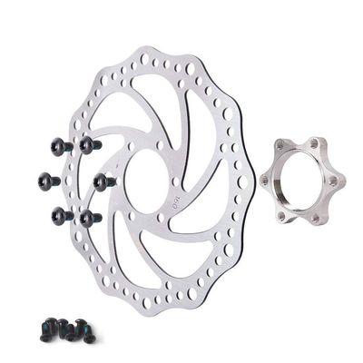 LvTu 160mm Disc Brake Rotor 6 Bolt 2pcs Floating Rotors With Flange Adapter Center Distance: 48mm (Include 12 Screws) (Color : 2pcs)