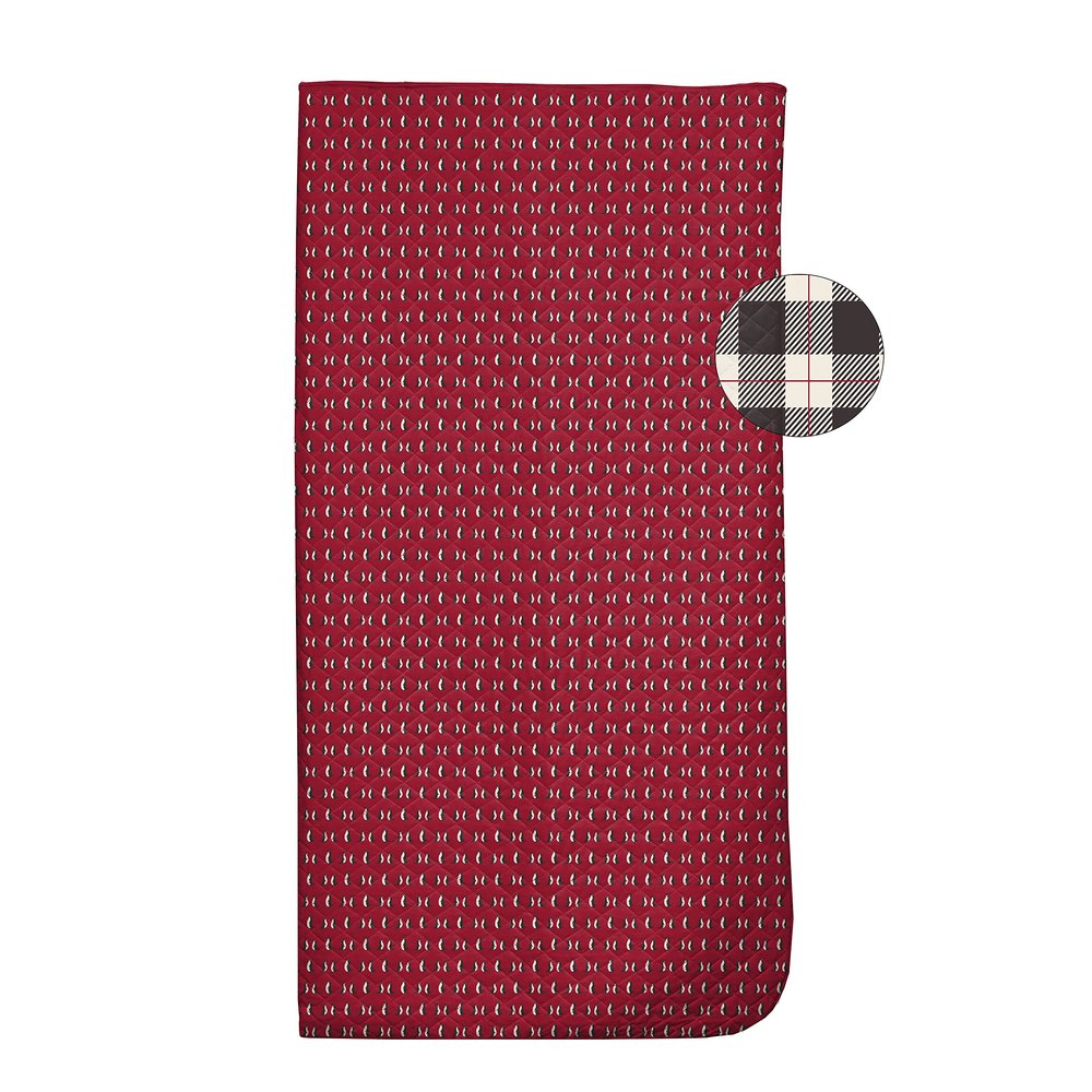 KicKee Pants Print Quilt Reversible Sleepover Bag, Quilted Sleeping Bag, Designed from Viscose from Bamboo for Ultra Comfort (Crimson Penguins/Midnight Holiday Plaid - One Size)