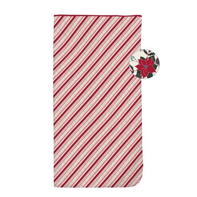 KicKee Pants Print Quilt Reversible Sleepover Bag, Quilted Sleeping Bag, Designed from Viscose from Bamboo for Ultra Comfort (Strawberry Candy Cane Stripe/Christmas Floral - One Size)