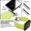 Savior Survival Gear Apple Watch Band 38mm Replacement Survival Paracord Watch Band with Stainless Steel Adjustable Shackle (550 Paracord, Large) (Glow in the Dark Yellow) view 3