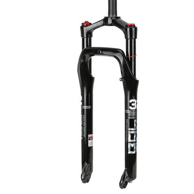 Jejy 26 Inch Ultralight Front Forks Fit 4.0" Tire Snow Beach Mountain Bike Shock Absorber Fat Bike Suspension Forks Manual Lockout (Color : Black, Size : 26)