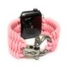 Savior Survival Gear Paracord Watch Band Compatible with Apple Watch 38mm and 40mm Apple Watch - Paracord Watch Band with Stainless Steel Adjustable Shackle (550 Paracord, Large) (Pink) view 1