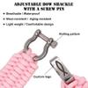 Savior Survival Gear Paracord Watch Band Compatible with Apple Watch 38mm and 40mm Apple Watch - Paracord Watch Band with Stainless Steel Adjustable Shackle (550 Paracord, Large) (Pink) view 2