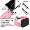 Savior Survival Gear Paracord Watch Band Compatible with Apple Watch 38mm and 40mm Apple Watch - Paracord Watch Band with Stainless Steel Adjustable Shackle (550 Paracord, Large) (Pink) view 3