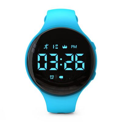 Focwony Non-Bluetooth Led Fitness Tracker Watch,Digital Pedometer Watch,with Step Counting/Distance/Calories/Stopwatch/Alarm Clock, Great Gift for Kids Teens Girls Boys Xmas (Round - Blue)