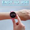Focwony Non-Bluetooth Led Fitness Tracker Watch,Digital Pedometer Watch,with Step Counting/Distance/Calories/Stopwatch/Alarm Clock, Great Gift for Kids Teens Girls Boys Xmas (Round - Blue) view 3