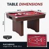 Hathaway Renegade II 54-in Bumper Pool Table for Game Room  3 in 1 Game Table with Reversible Top & Ball Return System  Includes Cues, Balls, Chalk, Brush & Cards  Red Felt with Walnut Finish view 2