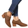 Bcshiye Ankle Boots for Women Low Heel Leopard Serpentine Platform Boots Round Toe Outdoor Winter Warm Short Booties view 1