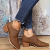 Bcshiye Ankle Boots for Women Low Heel Leopard Serpentine Platform Boots Round Toe Outdoor Winter Warm Short Booties view 3