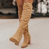 Bcshiye Women's Thigh High Block Heel Over The Knee Boots Wide Calf Chunky Heel Over Knee High Boots Winter Long Booties view 3