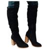 Bcshiye Women's Thigh High Block Heel Over The Knee Boots Wide Calf Chunky Heel Over Knee High Boots Winter Long Booties view 1