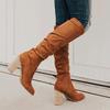 Bcshiye Women's Thigh High Block Heel Over The Knee Boots Wide Calf Chunky Heel Over Knee High Boots Winter Long Booties view 4