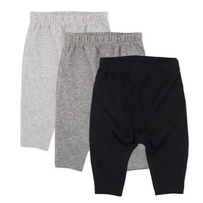 HonestBaby Unisex Baby Multipack Roomy Fit Pull Bottoms 100% for Infant Boys, Girls, Honest Organic Cotton Cuff-Less Harem Pants 3-Pack Gray Ombre, 18 Months, 3-Pack Gray Ombre, 18 Months US