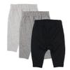 HonestBaby Unisex Baby Multipack Roomy Fit Pull Bottoms 100% for Infant Boys, Girls, Honest Organic Cotton Cuff-Less Harem Pants 3-Pack Gray Ombre, 18 Months, 3-Pack Gray Ombre, 18 Months US view 1