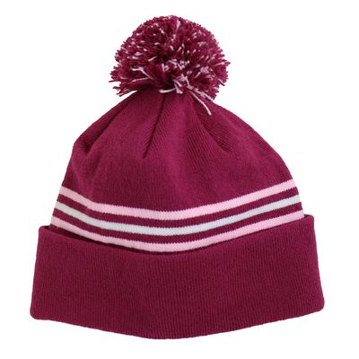 Arctic Gear Made in The USA Toddler Specialty Hats Pink Striped Cuff with Pom