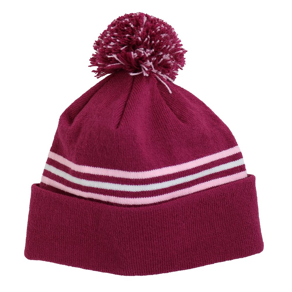 Arctic Gear Made in The USA Toddler Specialty Hats Pink Striped Cuff with Pom