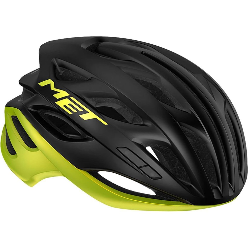 MET Estro MIPS Helmet, Black/Lime Yellow Metallic Glossy, Medium