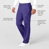 WonderWink W123 Mens Flat-Front Cargo Pant  Grape, Medium view 2