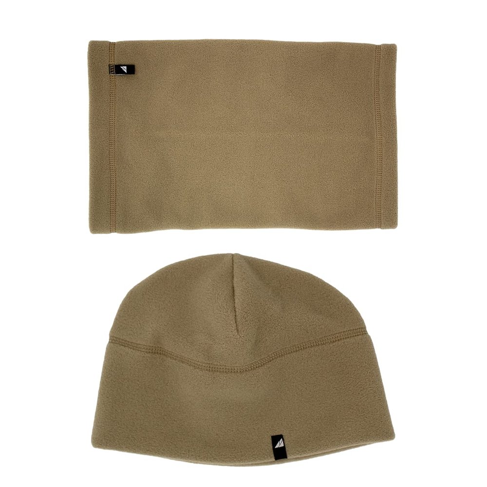Arctic Gear Made in The USA Adult Fleece Cap and Gaiter Set Tan Fleece
