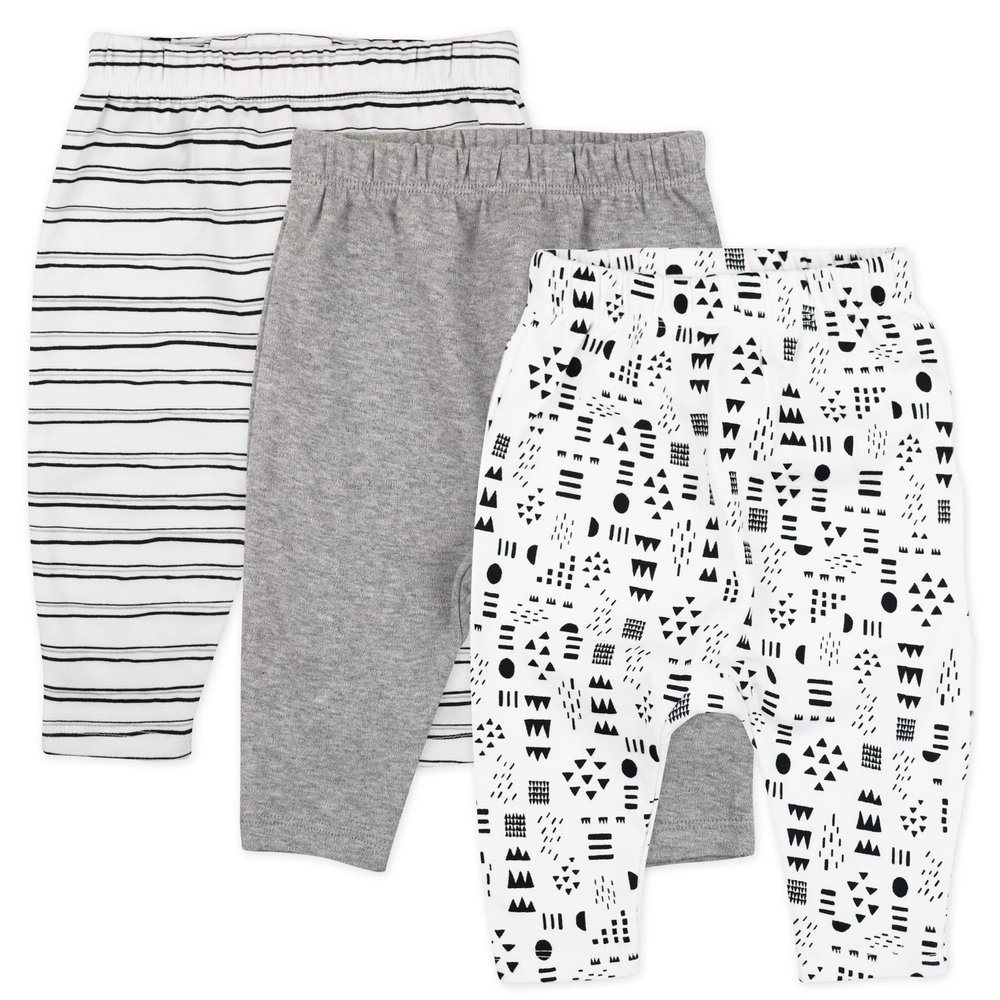 Honest Baby Baby Infant Organic Cotton Cuff-Less Harem Pants Multi-Pack, Newborn