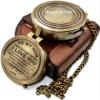 to My Son Brass Engraved Compass  Vintage Pocket Compass with Leather Case, Solid Antique Brass Navigation Compass, Personalized Engraved Gift from Mom to Son for Graduation, Birthday, Christmas view 2