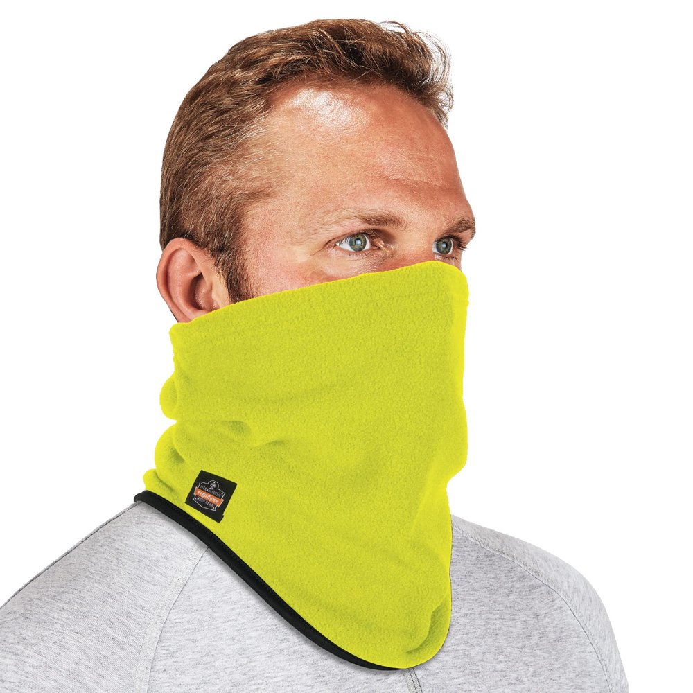 Ergodyne N-Ferno 6960 Winter Neck Gaiter, Thermal Fleece, High Visibility Lime