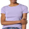 Amazon Essentials Women's 2-Pack Slim-Fit Short-Sleeve Crewneck T-Shirt Shirt, -Black/Lavender, X-Small view 3