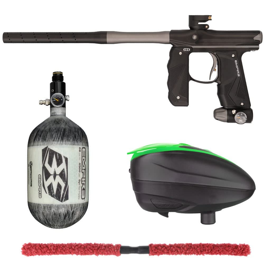 Action Village Empire Mini GS TP Contender Paintball Gun Package Kit w/ 68/4500 Tank (Dust Black/Dust Grey, LTR Color: Black/Lime)