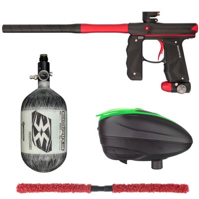 Action Village Empire Mini GS TP Contender Paintball Gun Package Kit w/ 68/4500 Tank (Dust Black/Dust Red, LTR Color: Black/Lime)