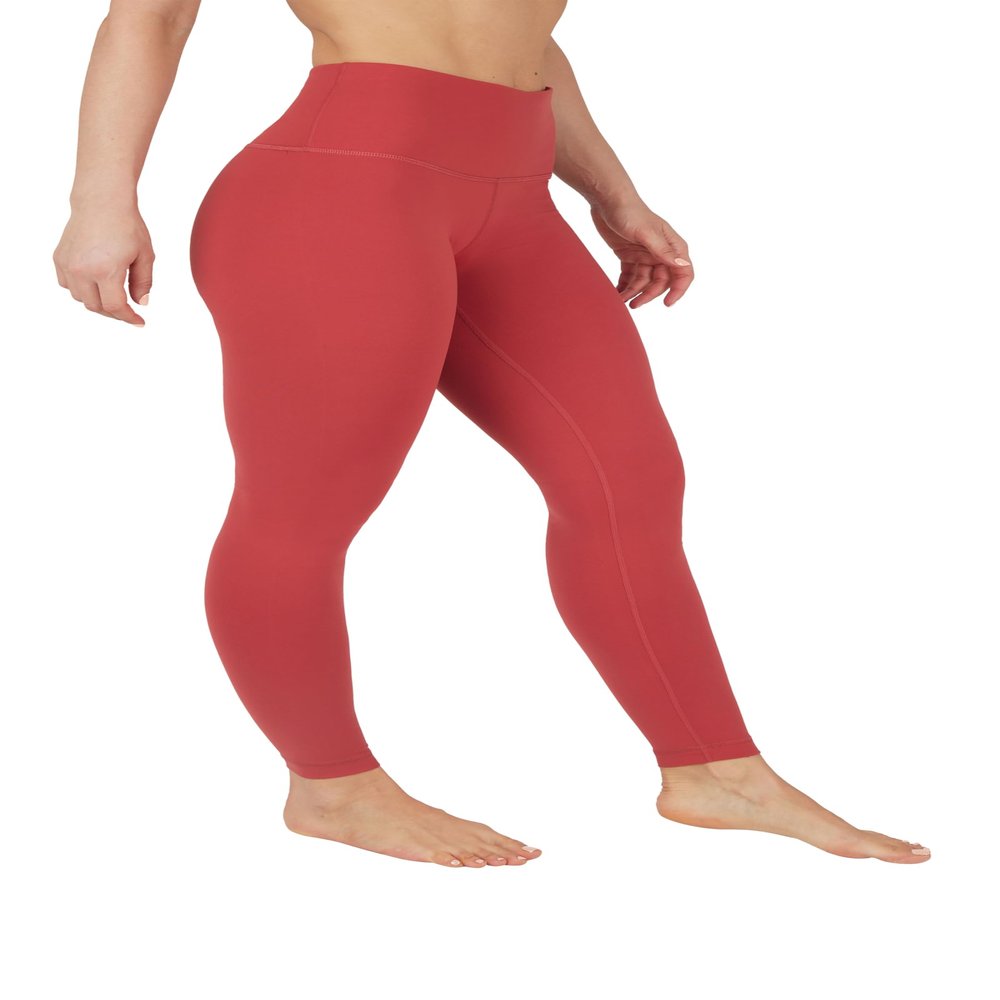 90 Degree By Reflex High Waist Power Flex Tummy Control Leggings - Terra Rouge - Large