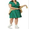 Amazon Essentials Women's Surplice Dress (Available in Plus Size), Green Floral, Large view 3