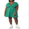 Amazon Essentials Women's Surplice Dress (Available in Plus Size), Green Floral, Large view 4