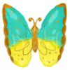 Anagram 25" Mint & Yellow Butterfly Shape Party Decoration Celebration Supply Mylar Foil Helium Balloon view 1
