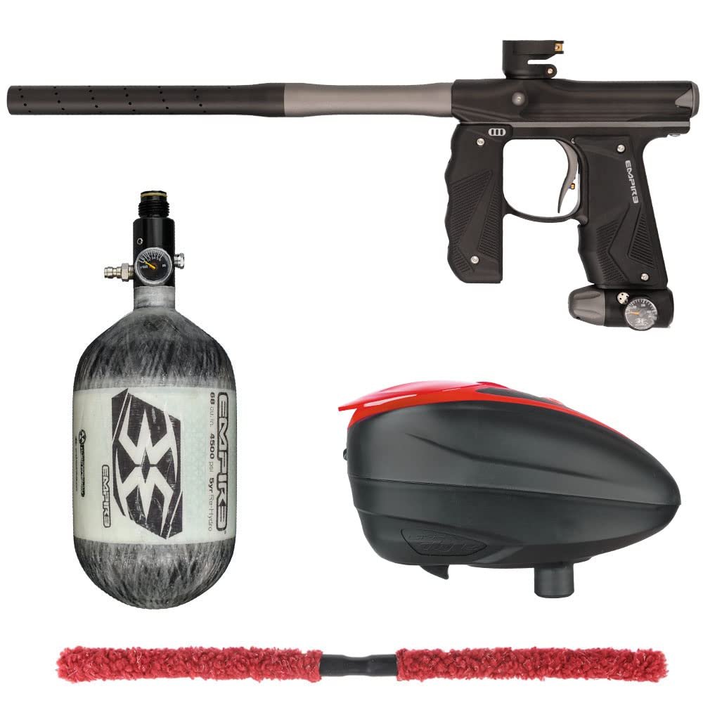 Action Village Empire Mini GS TP Contender Paintball Gun Package Kit w/ 68/4500 Tank (Dust Black/Dust Grey, LTR Color: Black/Red)
