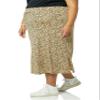 Amazon Essentials Women's Pull-On Knit Midi Skirt (Available in Plus Size), Camel Animal Print, 4X view 1