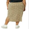 Amazon Essentials Women's Pull-On Knit Midi Skirt (Available in Plus Size), Camel Animal Print, 4X view 2