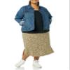 Amazon Essentials Women's Pull-On Knit Midi Skirt (Available in Plus Size), Camel Animal Print, 4X view 3